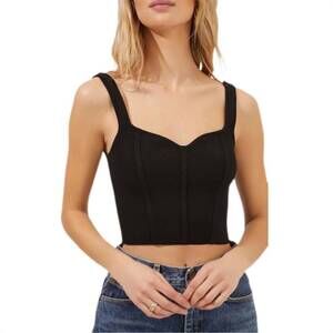 NEW ASTR milano ribbed sweater tank top in black